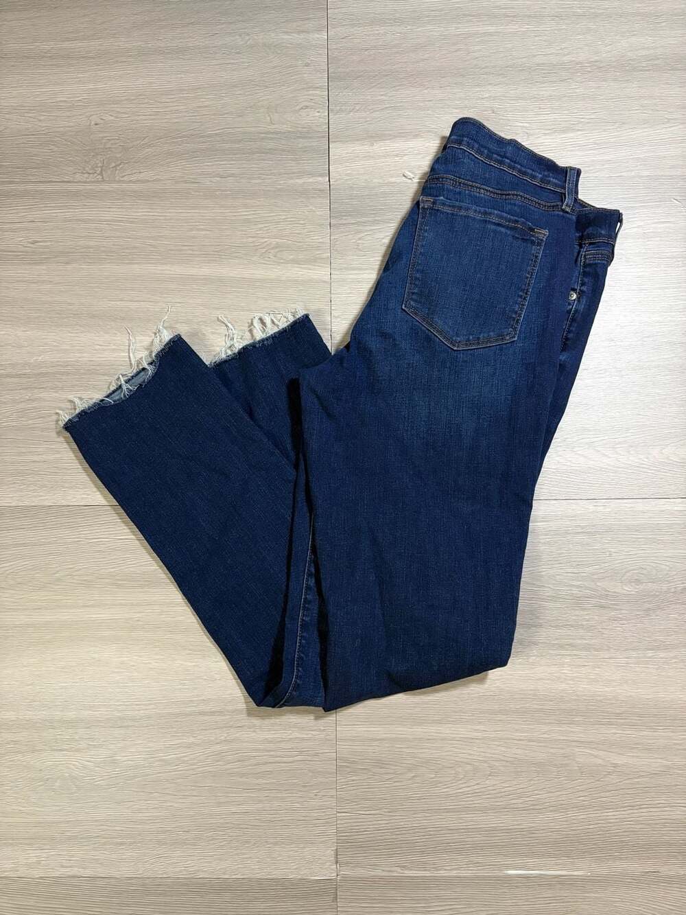 Ann Taylor Loft Women's Blue Denim Raw Hem Skinny Jeans Size 32